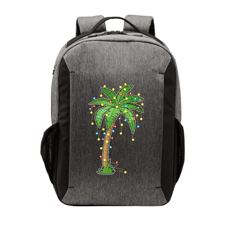 Christmas Lights Palm Tree Beach Funny Tropical Xmas Gift Vector Backpack