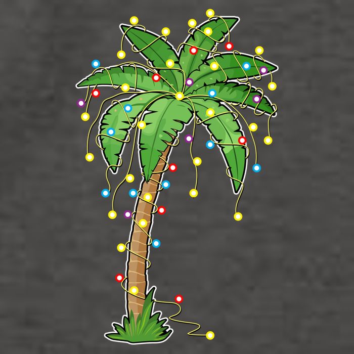 Christmas Lights Palm Tree Beach Funny Tropical Xmas Gift Vector Backpack