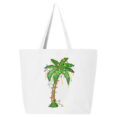 Christmas Lights Palm Tree Beach Funny Tropical Xmas Gift 25L Jumbo Tote