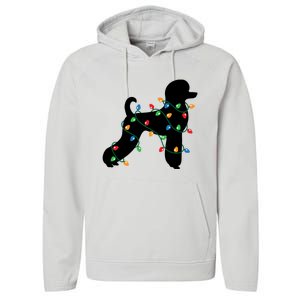 Christmas Lights Poodle Dog Gift Cute Gift Performance Fleece Hoodie