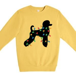 Christmas Lights Poodle Dog Gift Cute Gift Premium Crewneck Sweatshirt