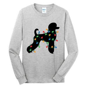 Christmas Lights Poodle Dog Gift Cute Gift Tall Long Sleeve T-Shirt