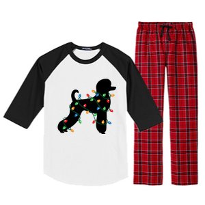 Christmas Lights Poodle Dog Gift Cute Gift Raglan Sleeve Pajama Set