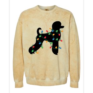 Christmas Lights Poodle Dog Gift Cute Gift Colorblast Crewneck Sweatshirt