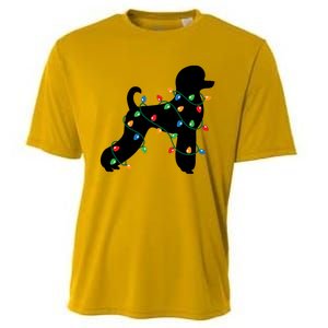 Christmas Lights Poodle Dog Gift Cute Gift Cooling Performance Crew T-Shirt