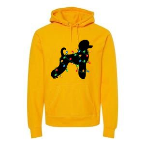 Christmas Lights Poodle Dog Gift Cute Gift Premium Hoodie