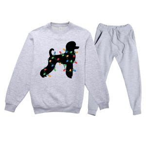 Christmas Lights Poodle Dog Gift Cute Gift Premium Crewneck Sweatsuit Set