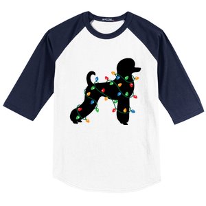 Christmas Lights Poodle Dog Gift Cute Gift Baseball Sleeve Shirt