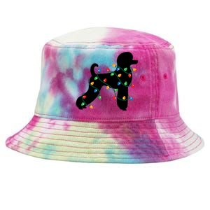 Christmas Lights Poodle Dog Gift Cute Gift Tie-Dyed Bucket Hat