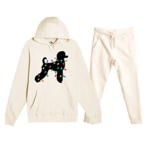 Christmas Lights Poodle Dog Gift Cute Gift Premium Hooded Sweatsuit Set