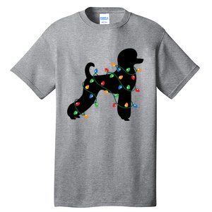 Christmas Lights Poodle Dog Gift Cute Gift Tall T-Shirt