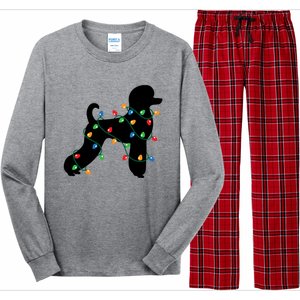 Christmas Lights Poodle Dog Gift Cute Gift Long Sleeve Pajama Set