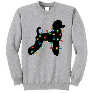 Christmas Lights Poodle Dog Gift Cute Gift Tall Sweatshirt