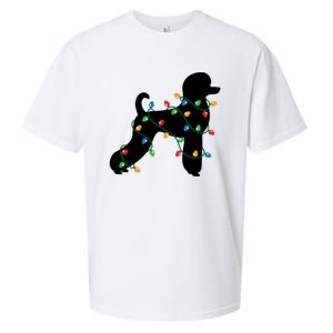 Christmas Lights Poodle Dog Gift Cute Gift Sueded Cloud Jersey T-Shirt