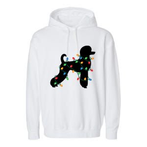 Christmas Lights Poodle Dog Gift Cute Gift Garment-Dyed Fleece Hoodie