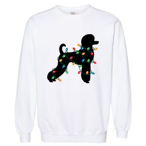 Christmas Lights Poodle Dog Gift Cute Gift Garment-Dyed Sweatshirt