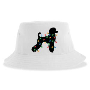 Christmas Lights Poodle Dog Gift Cute Gift Sustainable Bucket Hat