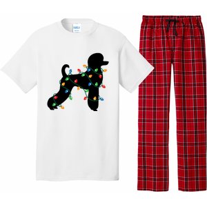 Christmas Lights Poodle Dog Gift Cute Gift Pajama Set