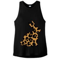 Cute Leopard Pattern Easter Bunny Rabbit Ladies PosiCharge Tri-Blend Wicking Tank