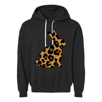 Cute Leopard Pattern Easter Bunny Rabbit Garment-Dyed Fleece Hoodie