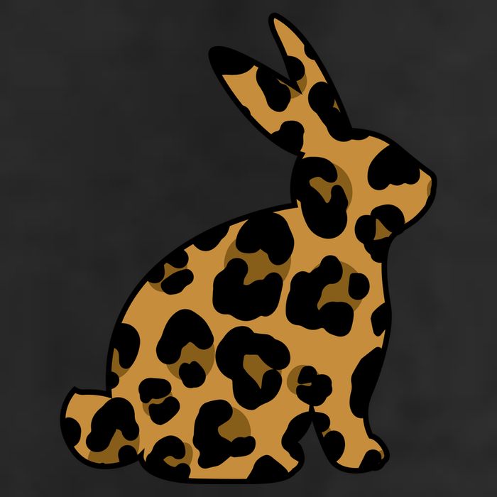 Cute Leopard Pattern Easter Bunny Rabbit Garment-Dyed Heavyweight T-Shirt
