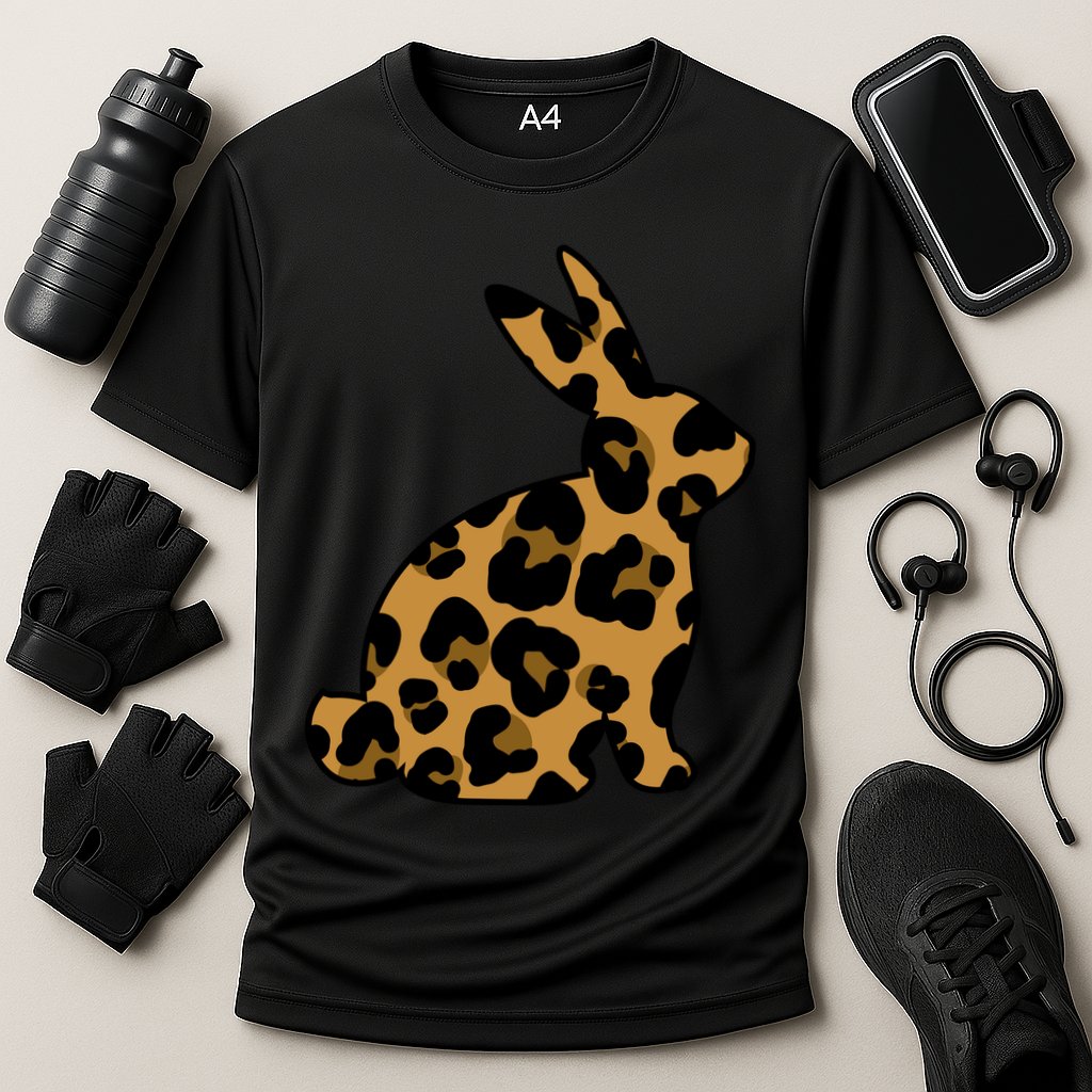 Cute Leopard Pattern Easter Bunny Rabbit Performance Shirt