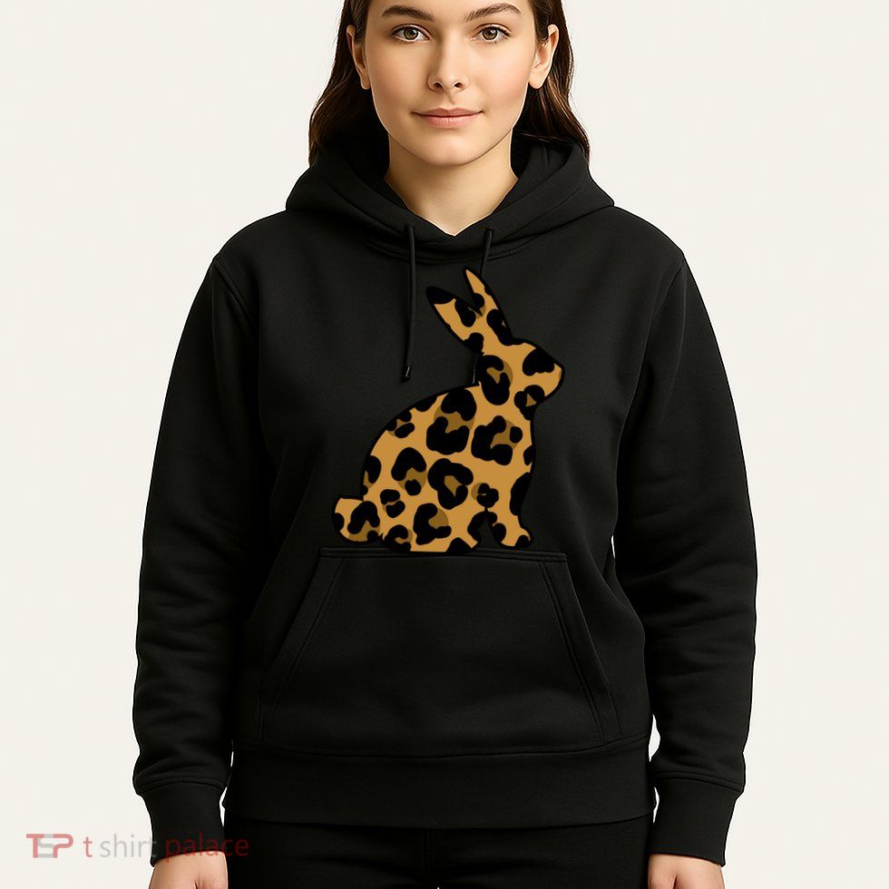 Cute Leopard Pattern Easter Bunny Rabbit Hoodie
