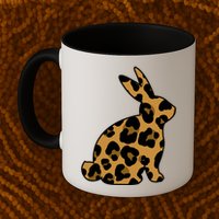 Cute Leopard Pattern Easter Bunny Rabbit Mug