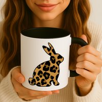 Cute Leopard Pattern Easter Bunny Rabbit Mug