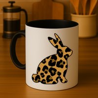 Cute Leopard Pattern Easter Bunny Rabbit Mug
