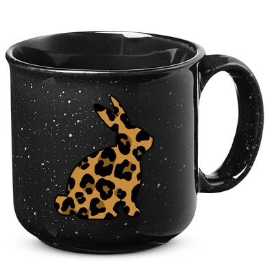 Cute Leopard Pattern Easter Bunny Rabbit 15oz Campfire Ceramic Mug