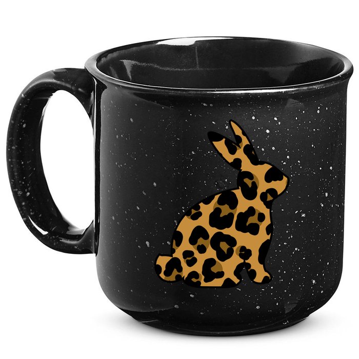 Cute Leopard Pattern Easter Bunny Rabbit 15oz Campfire Ceramic Mug
