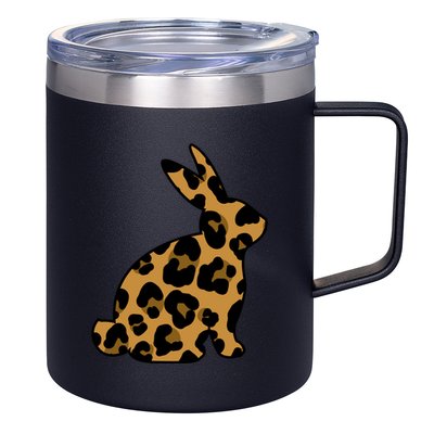 Cute Leopard Pattern Easter Bunny Rabbit 12oz Stainless Steel Coffee Mug