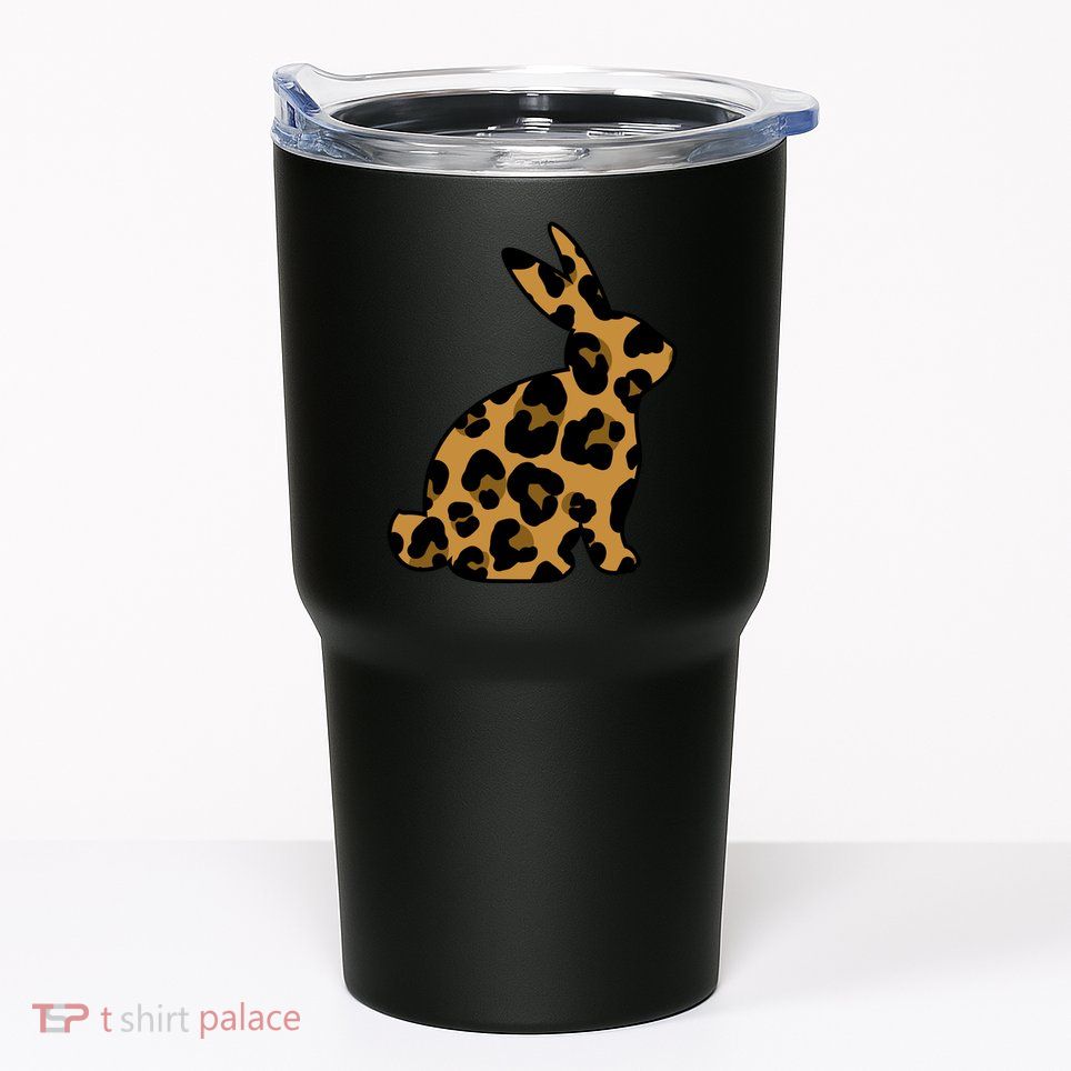 Cute Leopard Pattern Easter Bunny Rabbit Tumbler