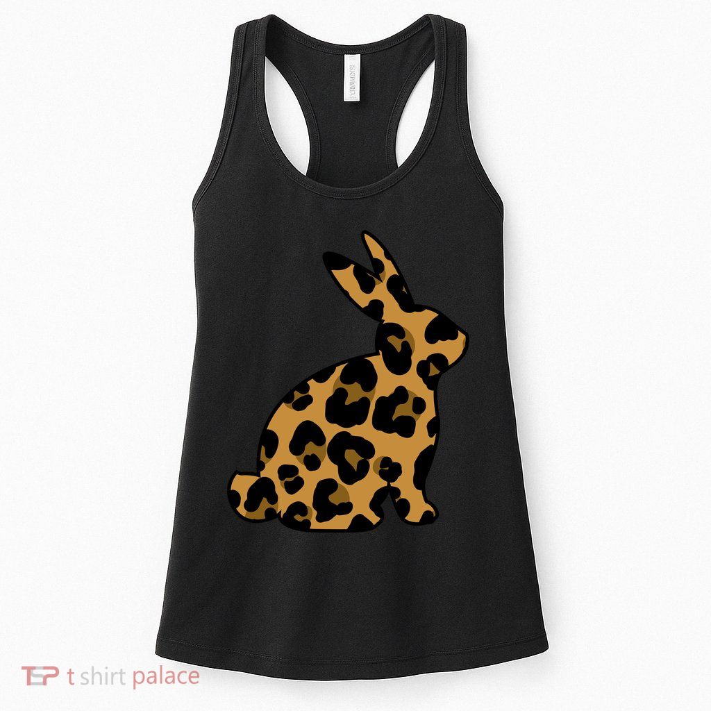 Cute Leopard Pattern Easter Bunny Rabbit Womens Tank Top