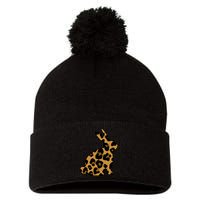 Cute Leopard Pattern Easter Bunny Rabbit Pom Pom 12in Knit Beanie