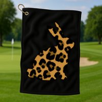 Cute Leopard Pattern Easter Bunny Rabbit Golf Towel