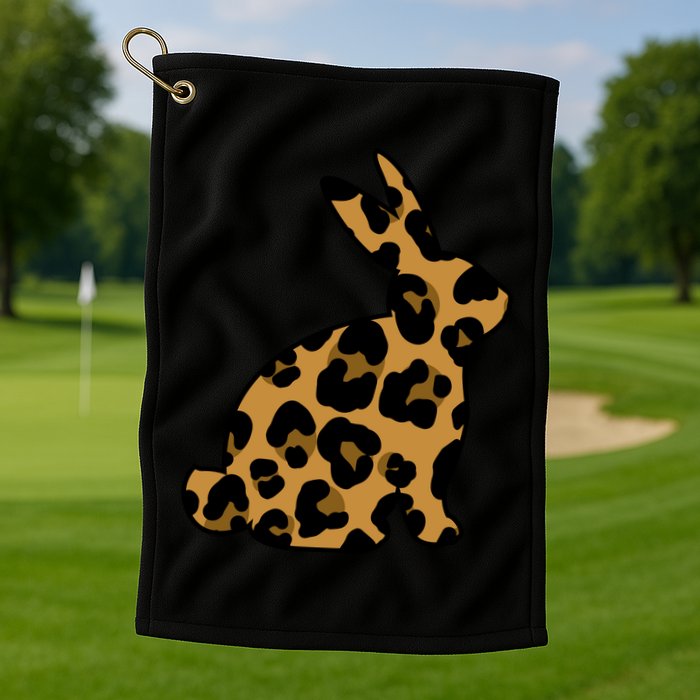 Cute Leopard Pattern Easter Bunny Rabbit Golf Towel