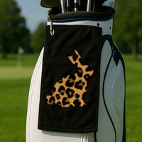 Cute Leopard Pattern Easter Bunny Rabbit Golf Towel
