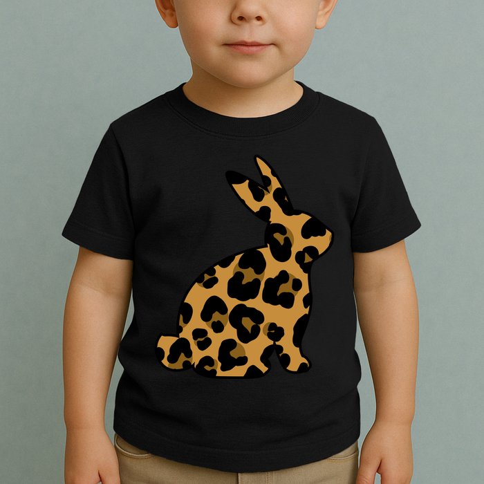 Cute Leopard Pattern Easter Bunny Rabbit Toddler T-Shirt