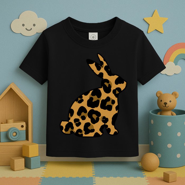 Cute Leopard Pattern Easter Bunny Rabbit Toddler T-Shirt
