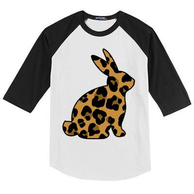 Cute Leopard Pattern Easter Bunny Rabbit Kids Colorblock Raglan Jersey