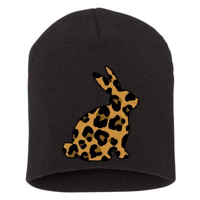 Cute Leopard Pattern Easter Bunny Rabbit Short Acrylic Beanie