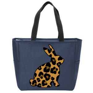 Cute Leopard Pattern Easter Bunny Rabbit Zip Tote Bag