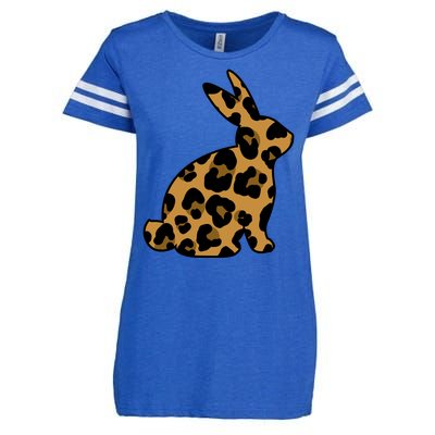 Cute Leopard Pattern Easter Bunny Rabbit Enza Ladies Jersey Football T-Shirt