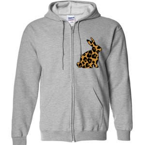 Cute Leopard Pattern Easter Bunny Rabbit Full Zip Hoodie