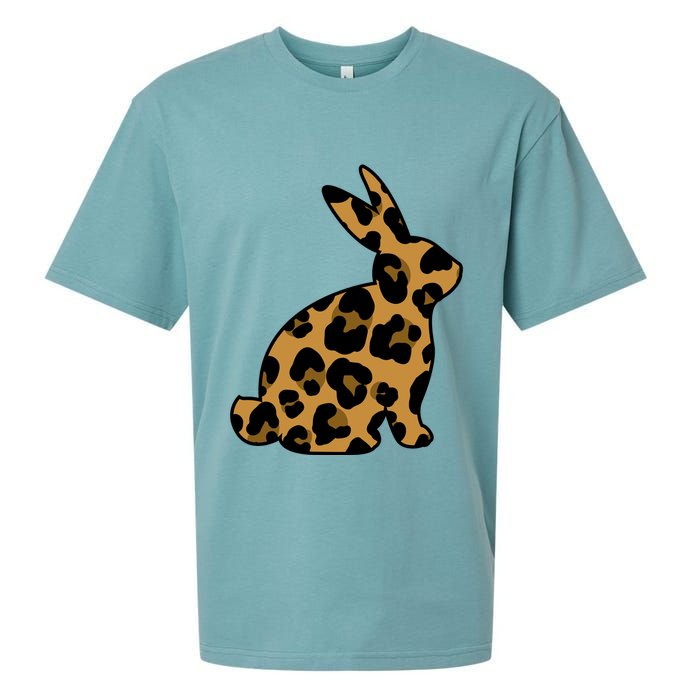Cute Leopard Pattern Easter Bunny Rabbit Sueded Cloud Jersey T-Shirt