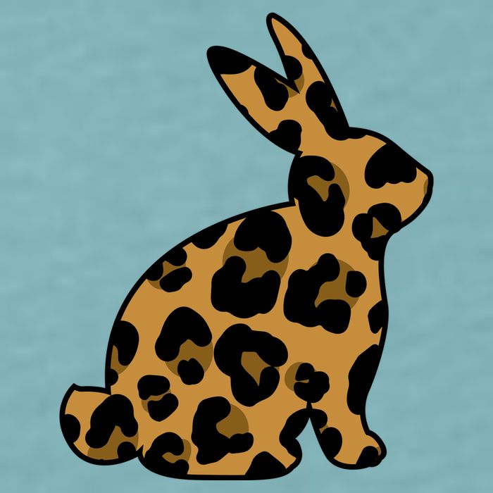 Cute Leopard Pattern Easter Bunny Rabbit Sueded Cloud Jersey T-Shirt