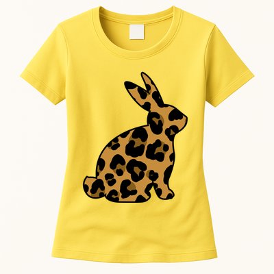 Cute Leopard Pattern Easter Bunny Rabbit Womens T-Shirt