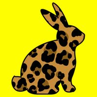 Cute Leopard Pattern Easter Bunny Rabbit Women's V-Neck T-Shirt